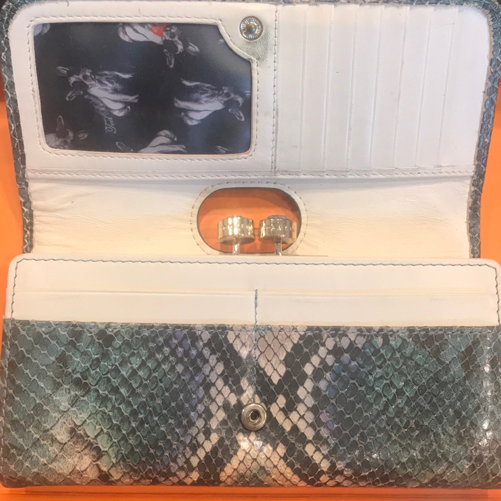 🐍Ted Baker Leather wallet blue/green snakeskin🐍 - Picture 3 of 7